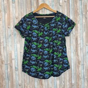 Svaha 2X Dinos Space Glow In The Dark Organic Cotton Knit Ida Top Dinosaur Tee
